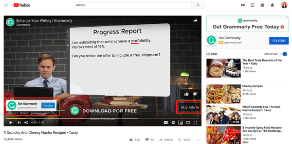 youtube marketing in stream ads